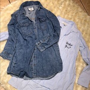 Denim and Striped Shirts bundle large